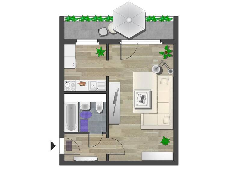 Studio zur Miete 266 € 1 Zimmer 36,2 m² 3. Geschoss frei ab 29.06.2026 Zwickauer Str. 12 Zentrum Chemnitz 09112