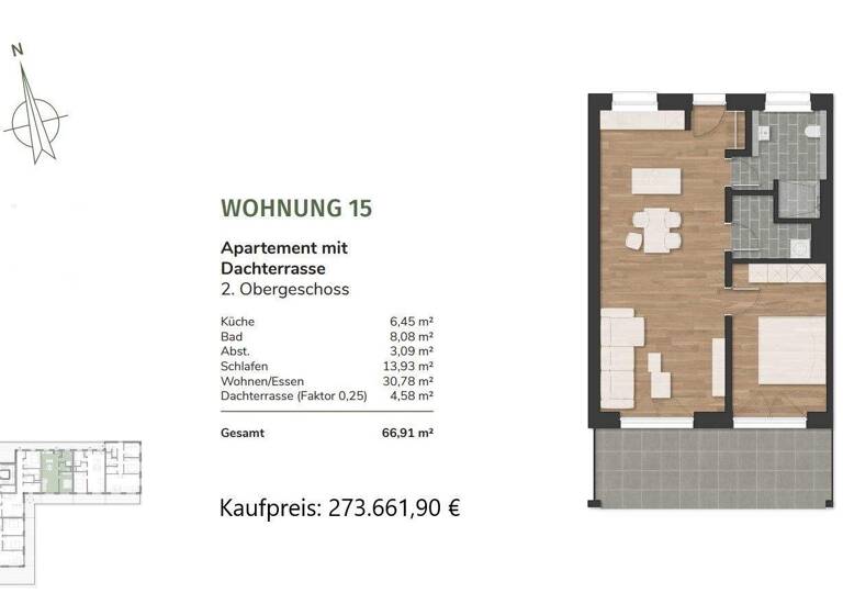 Wohnung zum Kauf - Erstbezug provisionsfrei 273.662 € 2 Zimmer 62,6 m² Neuenburg Zetel 26340
