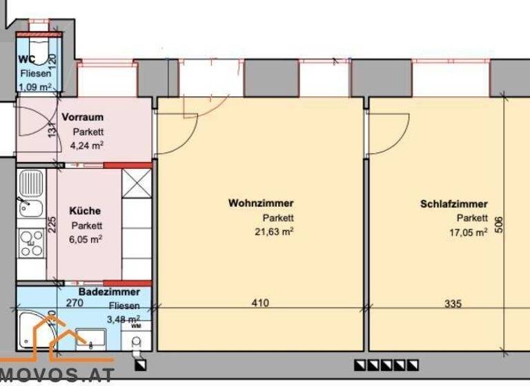 Wohnung zum Kauf - Erstbezug 299.000 € 2 Zimmer 55 m² Wien 20.,Brigittenau 1200