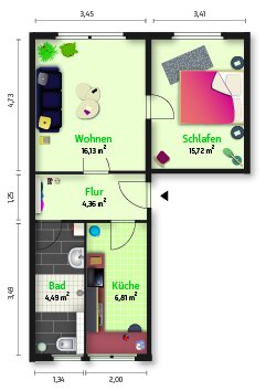 Wohnung zur Miete 355 € 2 Zimmer 49,8 m²<br/>Wohnfläche EG<br/>Geschoss 01.12.2024<br/>Verfügbarkeit Akener Bogen 10 Westliche Neustadt Halle 06124