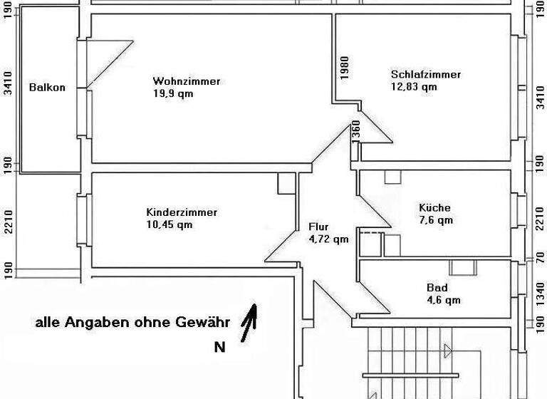 Wohnung zur Miete 337 € 3 Zimmer 61,1 m² 2. Geschoss frei ab 01.06.2026 Häuerstraße 49 Braunsbedra 06242