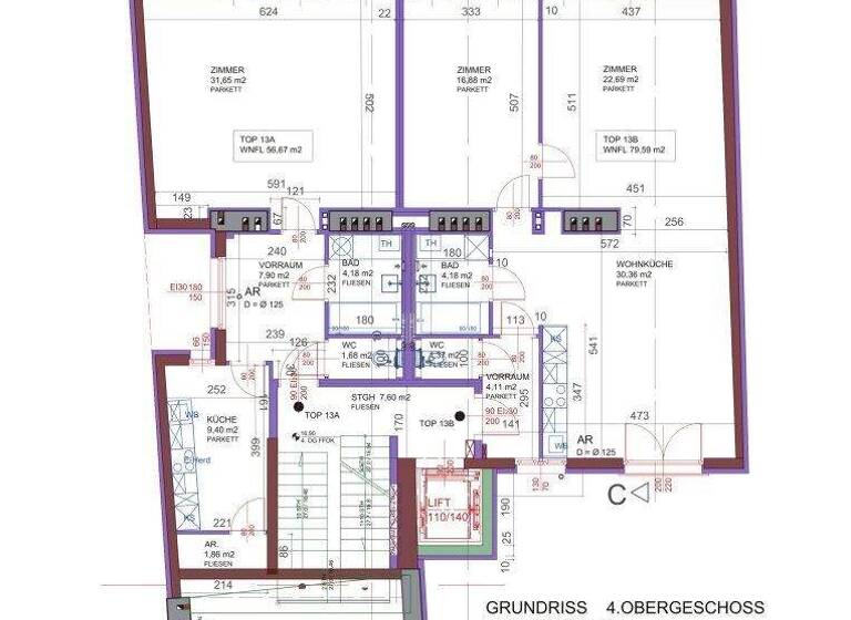 Studio zur Miete 786 € 1 Zimmer 56,7 m² 4. Geschoss frei ab 01.05.2026 Wien 1080