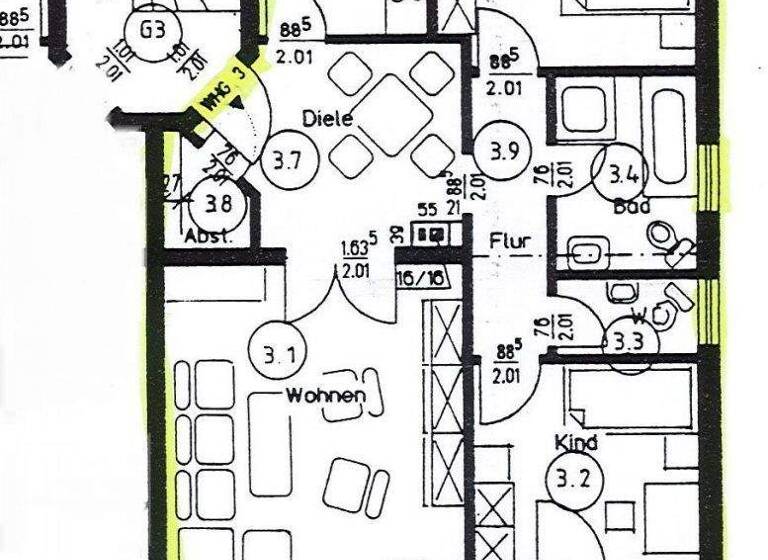 Wohnung zum Kauf 249.000 € 3 Zimmer 82 m² 1. Geschoss Bad Orb 63619