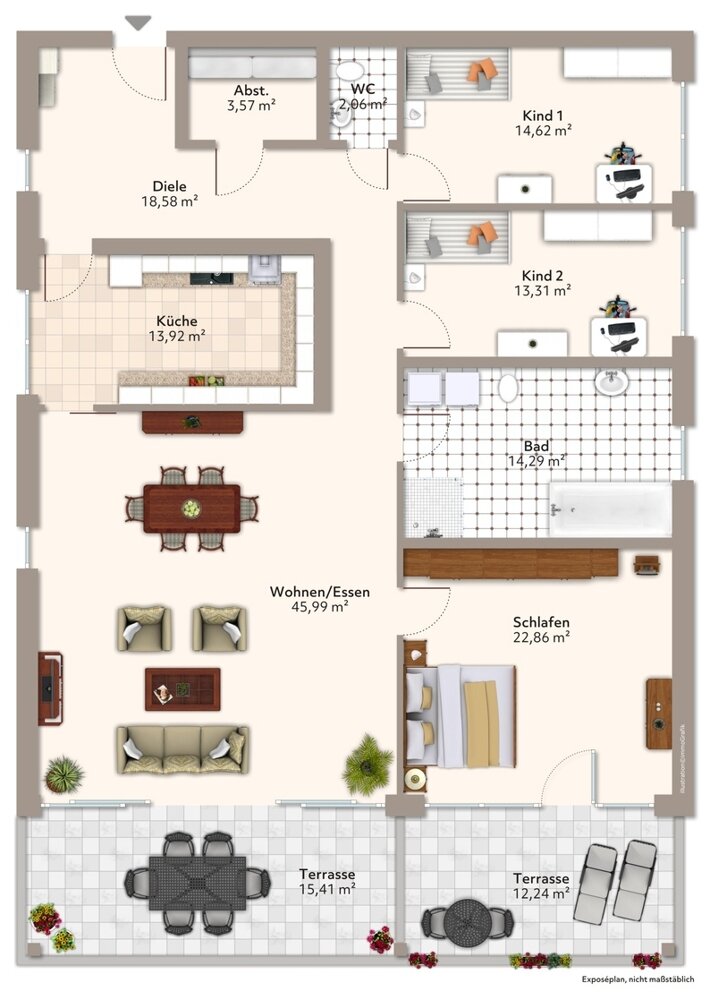 Penthouse zur Miete 1.700 € 4 Zimmer 159,4 m²<br/>Wohnfläche 4.<br/>Geschoss 01.02.2025<br/>Verfügbarkeit Peter und Paul Landshut 84028