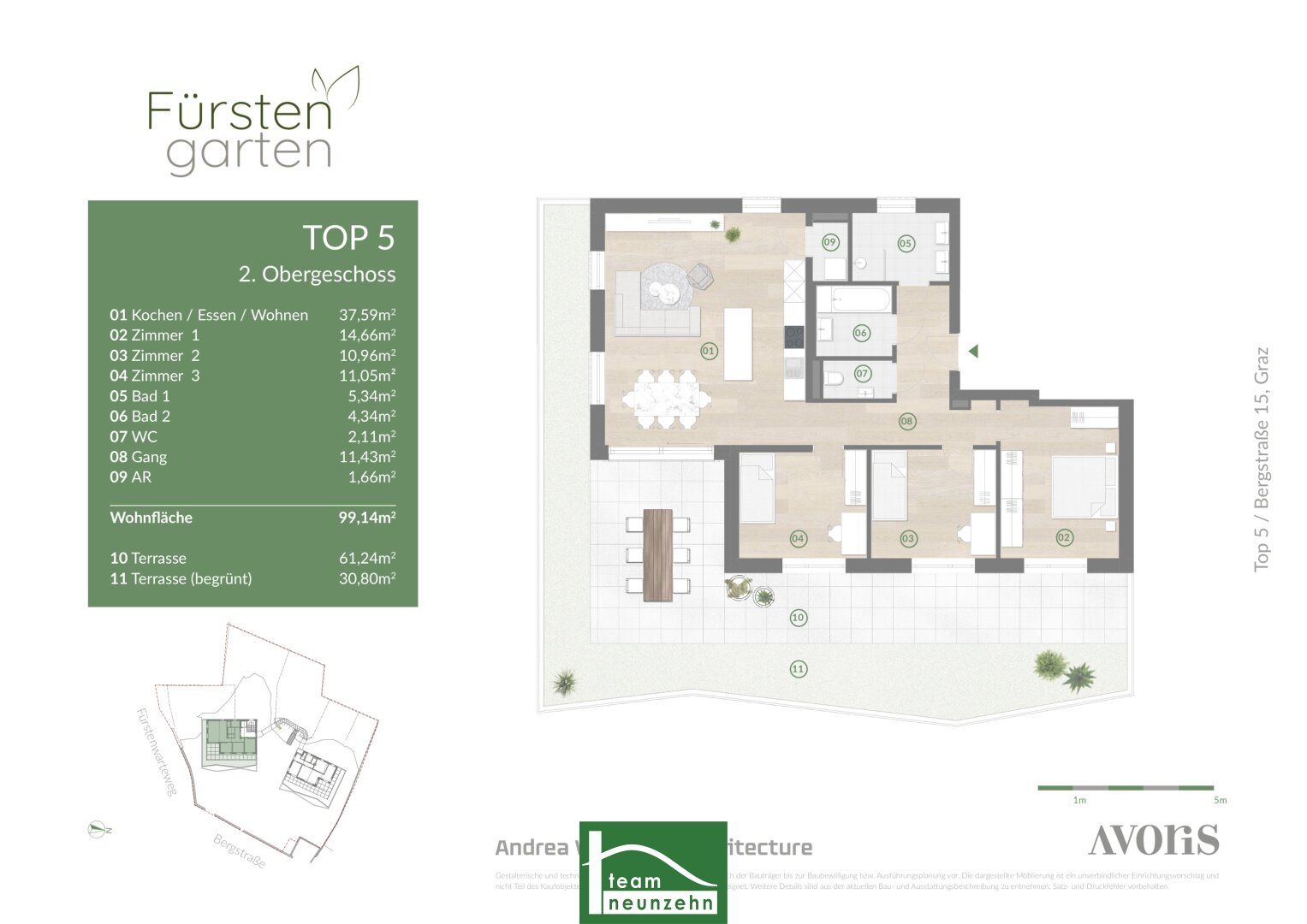 Wohnung zum Kauf provisionsfrei 634.746 € 4 Zimmer 99,6 m²<br/>Wohnfläche 2.<br/>Geschoss Bergstraße 15 Eggenberg Graz 8020