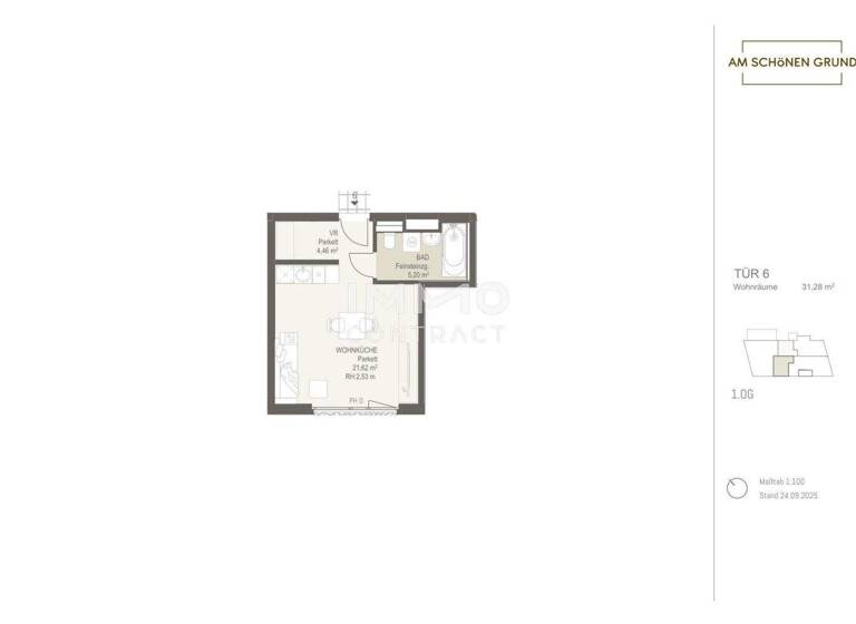 Wohnung zum Kauf - Erstbezug 172.100 € 1 Zimmer 31,3 m² Wien 1220