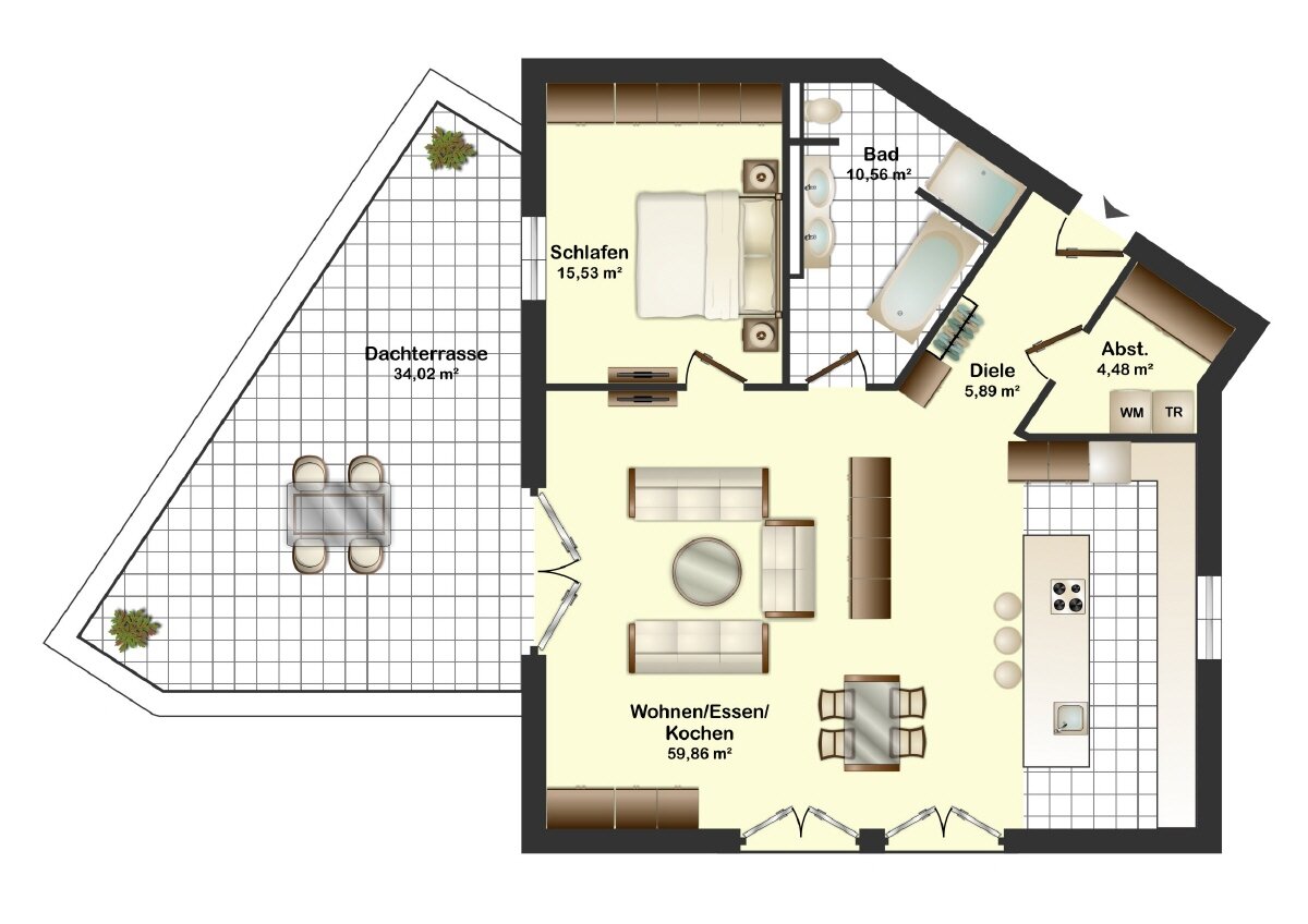 Penthouse zur Miete 1.170 € 2 Zimmer 107,6 m²<br/>Wohnfläche 2.<br/>Geschoss Elsenfeld Elsenfeld 63820