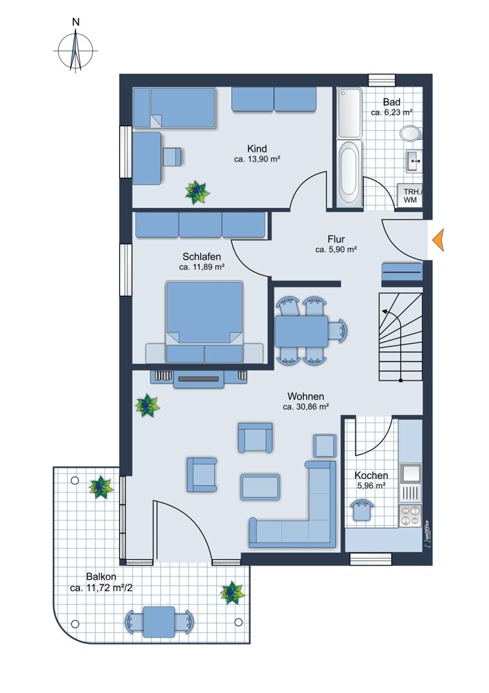 Wohnung zum Kauf 299.000 € 3 Zimmer 81 m²<br/>Wohnfläche Schrobenhausen Schrobenhausen 86529