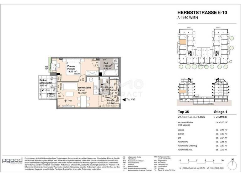 Wohnung zum Kauf 307.000 € 2 Zimmer 40,9 m² frei ab 01.09.2028 Wien 1160