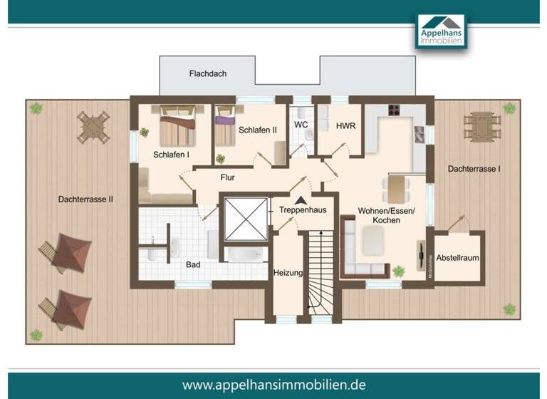 Wohnung zum Kauf 549.000 € 3 Zimmer 146,8 m²<br/>Wohnfläche Dachgeschoss<br/>Geschoss Haste Osnabrück 49090
