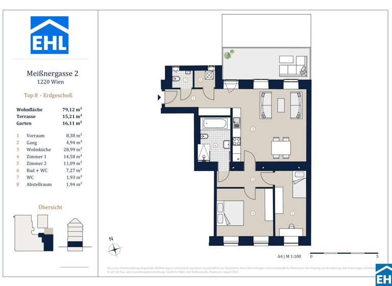 Wohnung zum Kauf - Erstbezug 475.000 € 3 Zimmer 79,1 m² EG Meißnergasse Wien 1220