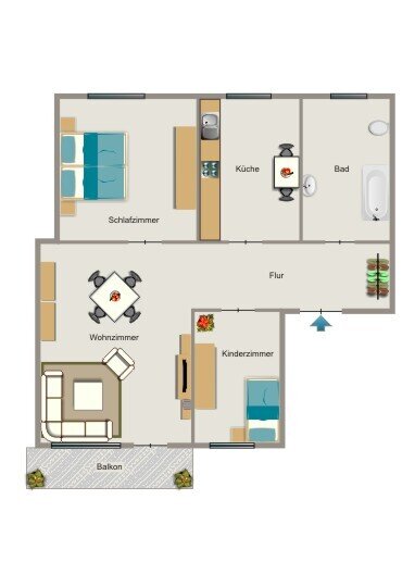 Wohnung zur Miete 401 € 3,5 Zimmer 59,8 m²<br/>Wohnfläche EG<br/>Geschoss 01.03.2025<br/>Verfügbarkeit In der Aue 1A Mitte Bergkamen 59192