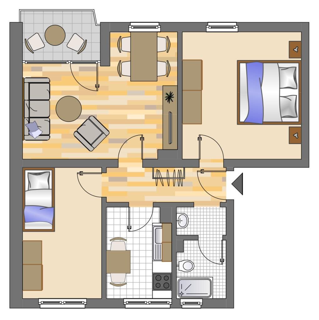 Wohnung zur Miete 529 € 3 Zimmer 57,4 m²<br/>Wohnfläche EG<br/>Geschoss Fichtenweg 36 Gesiweid - Wenscht / Schiessberg Siegen 57078