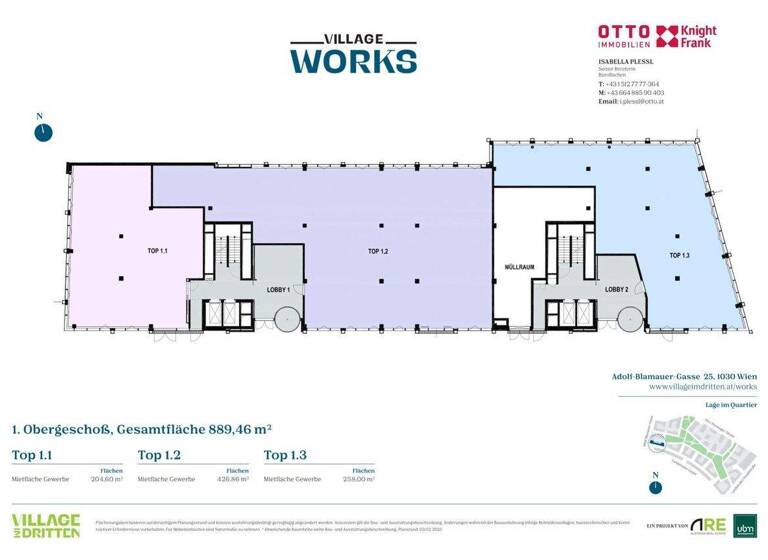 Bürofläche zur Miete 17,80 € 204,6 m² Bürofläche Wien / Landstraße 1030