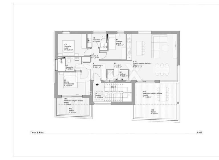 Wohnung zum Kauf 415.695 € 4 Zimmer 118 m² 2. Geschoss Povljana