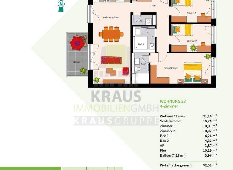 Wohnung zum Kauf provisionsfrei 659.000 € 4 Zimmer 92,5 m² 2. Geschoss Rohrbach Heidelberg 69126