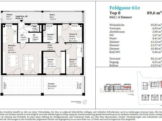 Wohnung zum Kauf provisionsfrei 465.000 € 4 Zimmer 89,6 m² 2. Geschoss Feldgasse Gleisdorf 8200