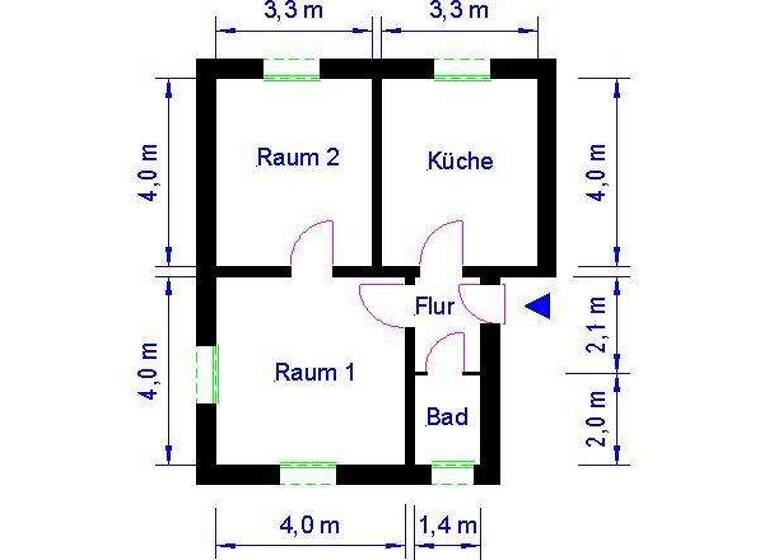 Wohnung zur Miete 312 € 2 Zimmer 48 m² EG In der Spitzbreite 12 Lemsdorf Magdeburg 39118
