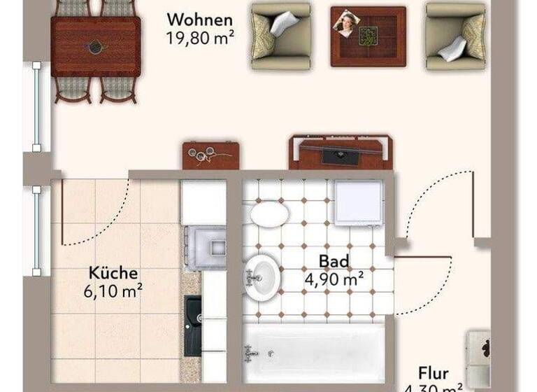 Wohnung zum Kauf 103.000 € 2 Zimmer 55,8 m² 1. Geschoss An der Enckekaserne 8 Stadtfeld West Magdeburg 39110