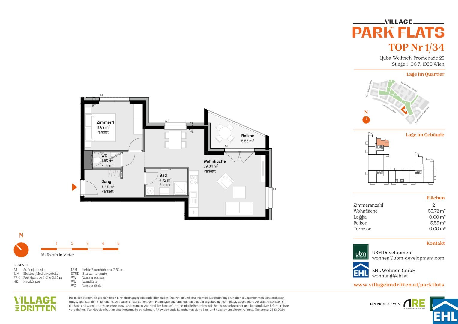 Wohnung zum Kauf 473.000 € 2 Zimmer 55,7 m²<br/>Wohnfläche 7.<br/>Geschoss Ljuba-Welitsch-Promenade Wien 1030