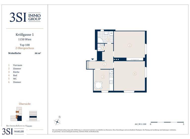 Wohnung zum Kauf 264.000 € 2 Zimmer 66 m² 2. Geschoss Kröllgasse 1 Wien 1150