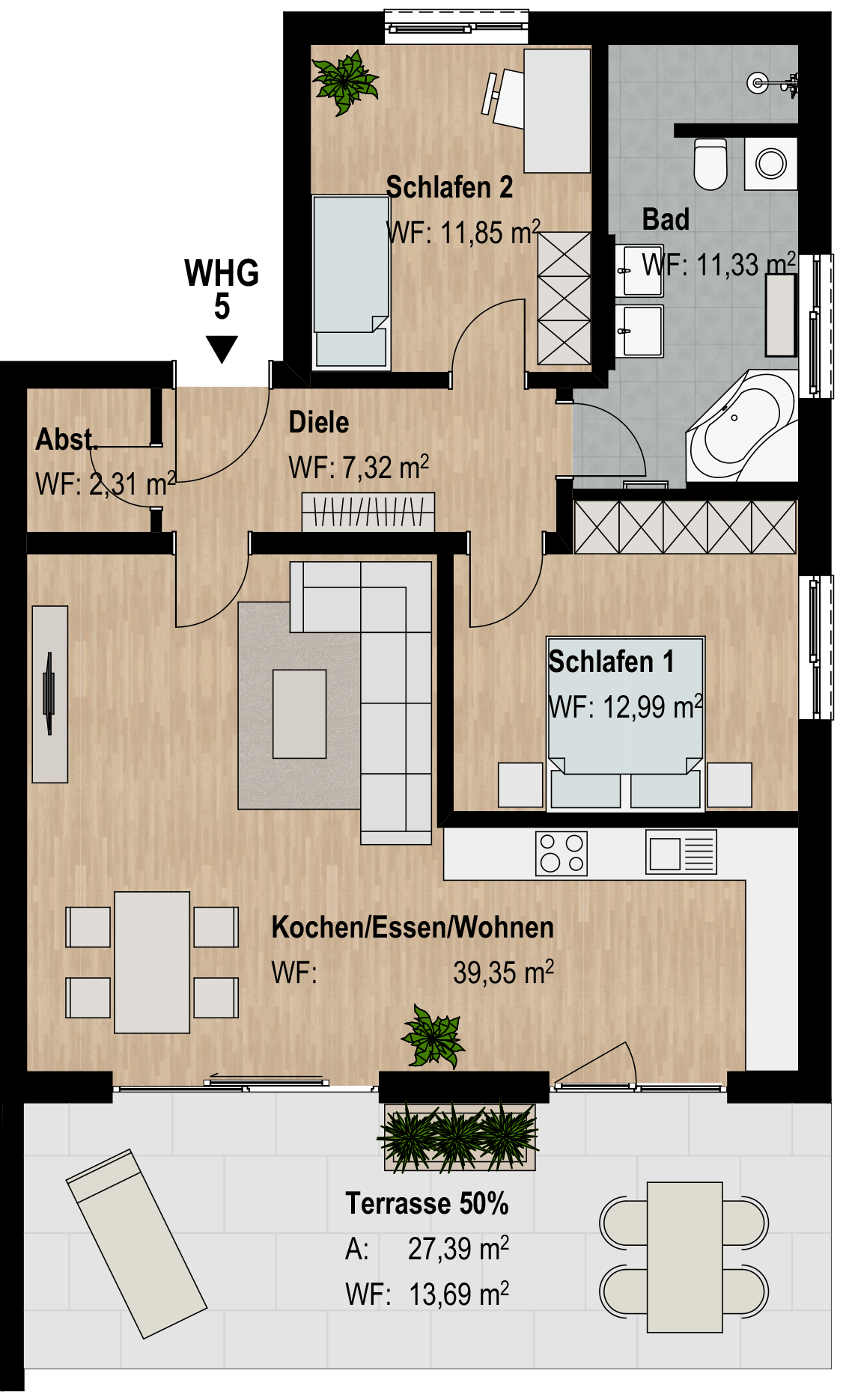 Wohnung zum Kauf 444.780 € 3 Zimmer 98,8 m²<br/>Wohnfläche Abenberg Abenberg 91183