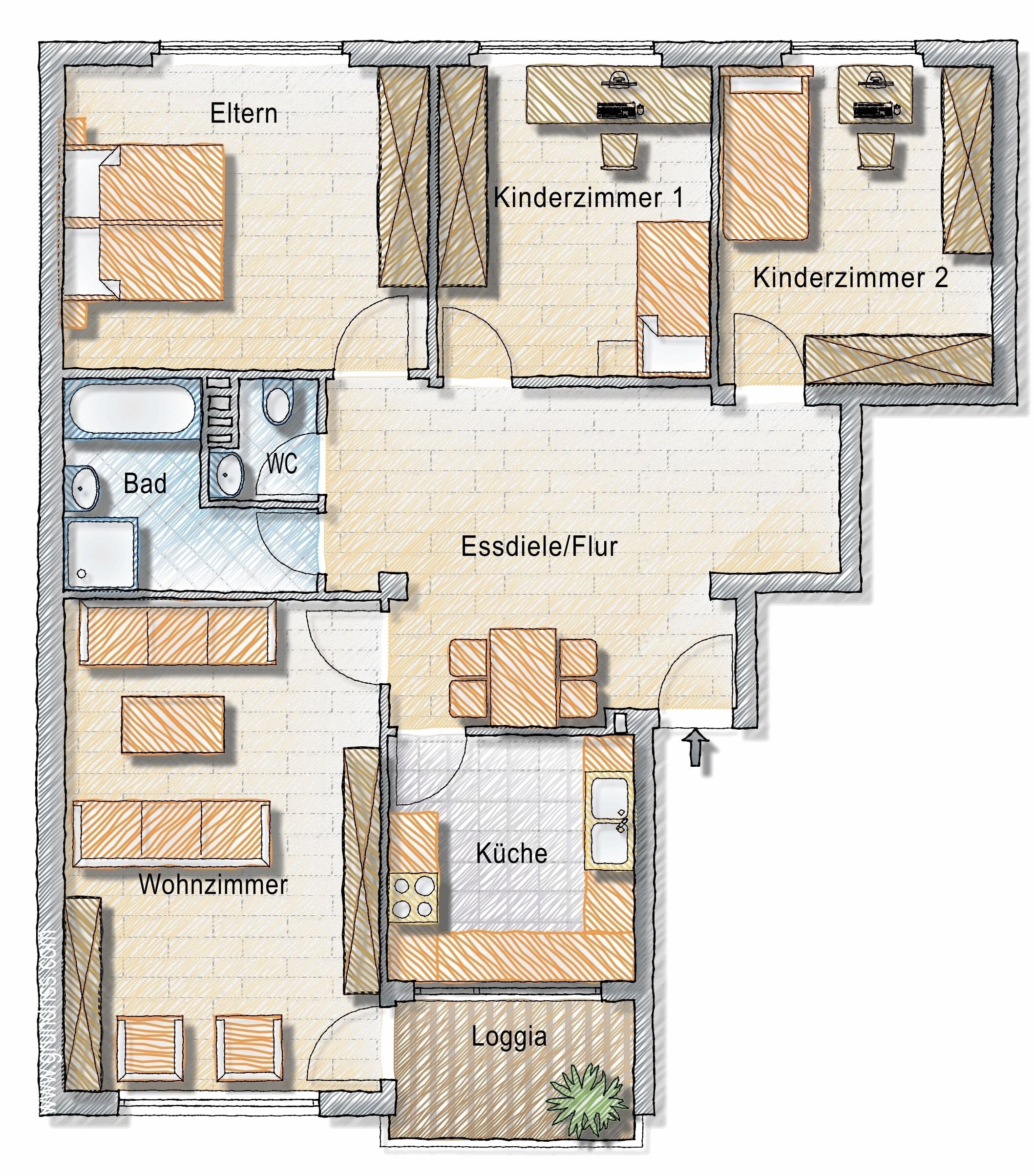 Wohnung zum Kauf 319.000 € 4 Zimmer 100 m²<br/>Wohnfläche 3.<br/>Geschoss ab sofort<br/>Verfügbarkeit Schweinau Nürnberg 90441