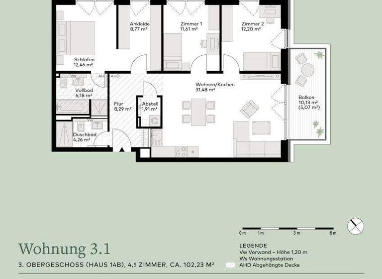Wohnung zum Kauf - Erstbezug provisionsfrei 650.000 € 4,5 Zimmer 102,2 m² 3. Geschoss An der Mühlenau 14 a-e Pinneberg 25421