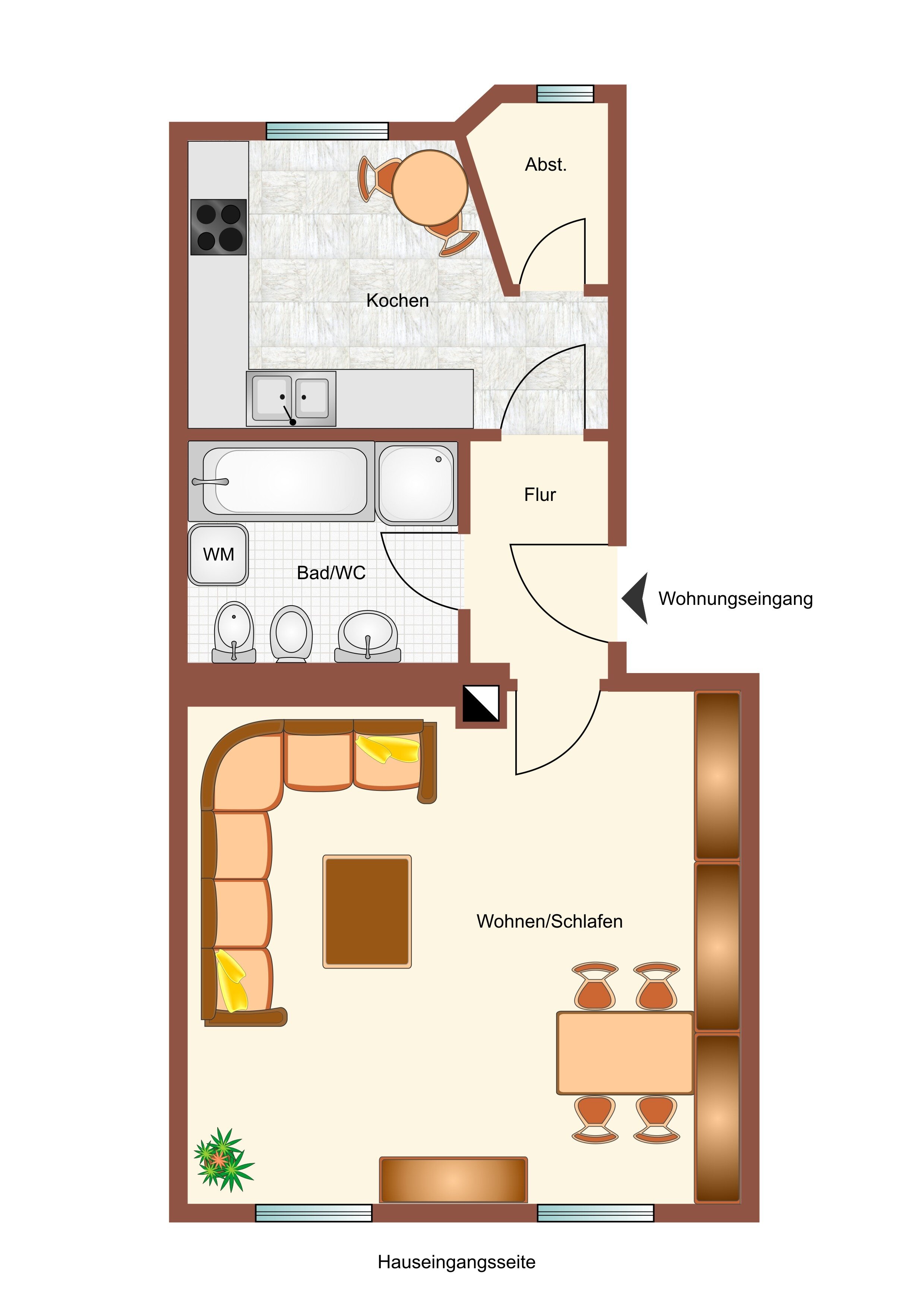 Wohnung zur Miete 540 € 1 Zimmer 47 m²<br/>Wohnfläche 01.02.2025<br/>Verfügbarkeit Voltastraße 93a Hummelstein Nürnberg 90459