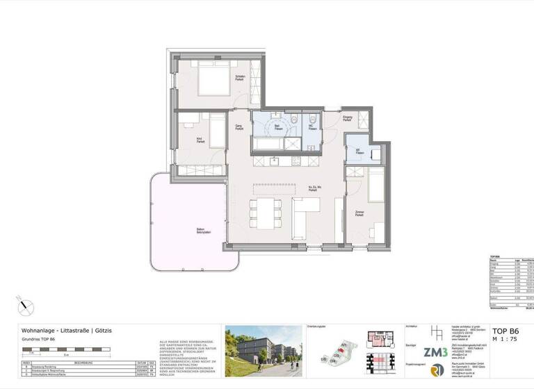 Terrassenwohnung zum Kauf - Erstbezug 613.000 € 4 Zimmer 86 m² 2. Geschoss Littastraße 12 Götzis 6840
