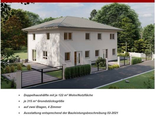 Doppelhaushälfte zum Kauf 390.000 € 4 Zimmer 122 m² 312 m² Grundstück Ahornstraße 10 Finow Eberswalde 16225