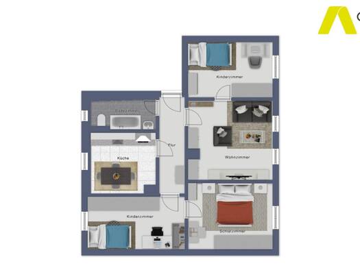 Wohnung zur Miete 1.150 € 4 Zimmer 69,9 m² Lutherstraße 28 West Jena 07743