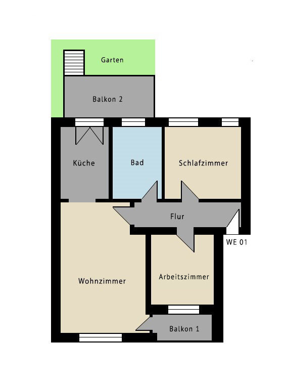 Immobilie zum Kauf als Kapitalanlage geeignet 295.000 € 3 Zimmer 78,5 m²<br/>Fläche Marienbrunn Leipzig 04277