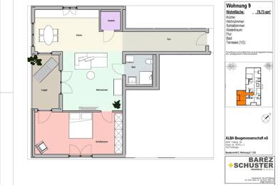 Wohnung zur Miete - Neubau 1.117 € 2 Zimmer 79,7 m² 1. Geschoss frei ab sofort Adolf-Kolping-Str. 19 Ettlingen - Kernstadt 1 Ettlingen 76275