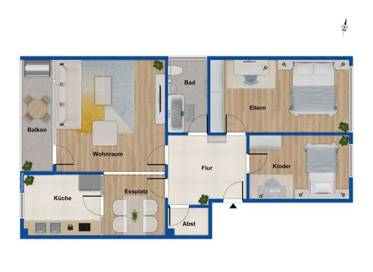 Wohnung zum Kauf 245.000 € 3 Zimmer 80,7 m² 3. Geschoss Gärten b Wöhrd Nürnberg 90489