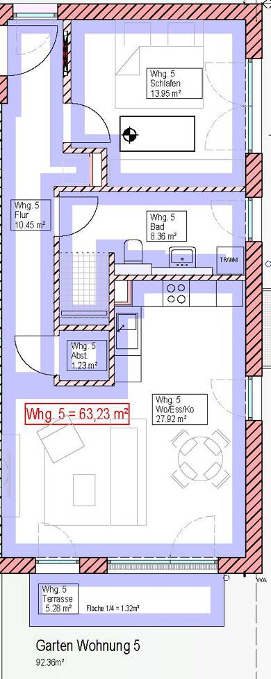 Terrassenwohnung zum Kauf provisionsfrei 354.200 € 2 Zimmer 63 m² EG Memminger Straße  67 Vöhringen Vöhringen 89269