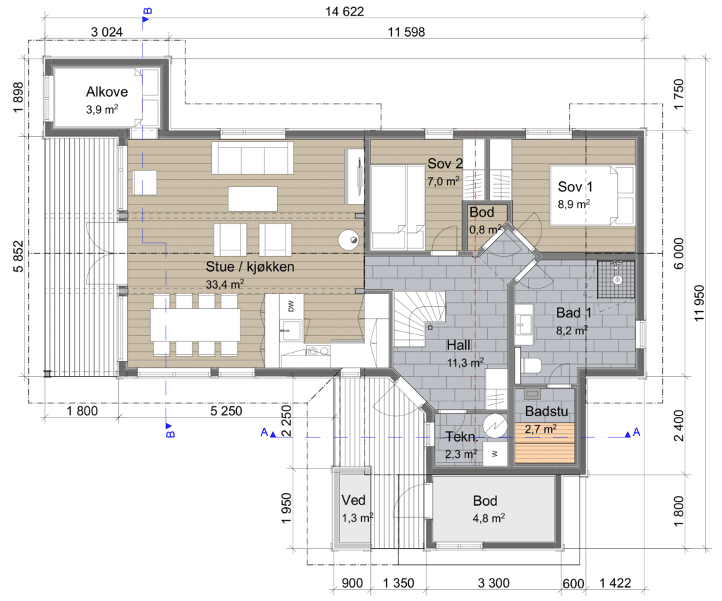 Villa zum Kauf provisionsfrei 473.120 € 6 Zimmer 128 m²<br/>Wohnfläche 1.600 m²<br/>Grundstück Etnedal 2890