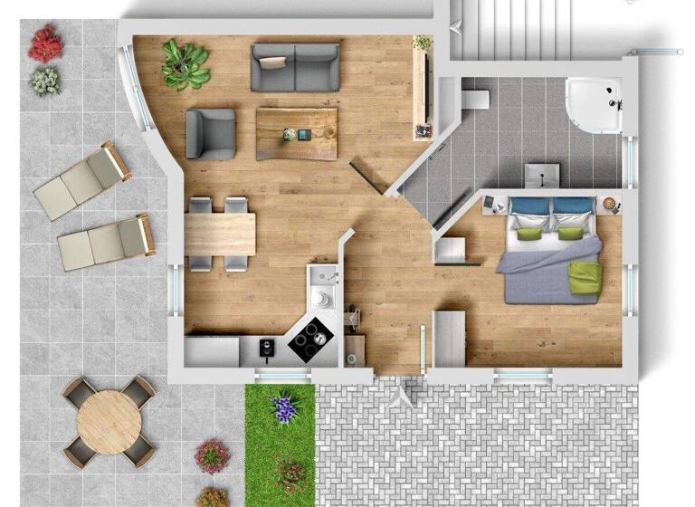 Terrassenwohnung zum Kauf 249.000 € 2 Zimmer 54,4 m² EG frei ab sofort Hauptstraße 1 461 Thiessow 18586