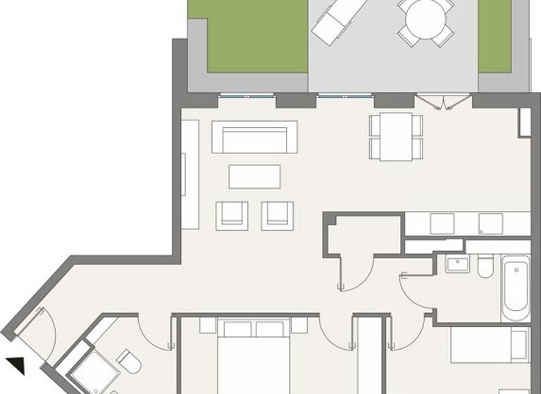 Penthouse zur Miete - Neubau 1.879 € 3 Zimmer 91 m²<br/>Wohnfläche 7.<br/>Geschoss 16.07.2025<br/>Verfügbarkeit Meta-Gadesmann-Straße 23 Gallus Frankfurt-Gallus 60326