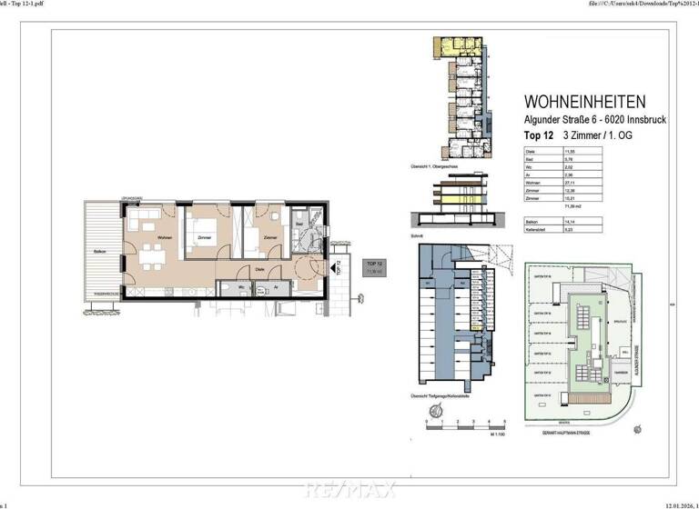 Wohnung zum Kauf - Erstbezug 710.000 € 3 Zimmer 71,4 m² 1. Geschoss Innsbruck 6020