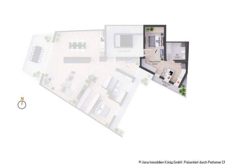 Studio zur Miete - Erstbezug 690 € 1 Zimmer 32,9 m² Lutherstraße 149a West Jena 07743