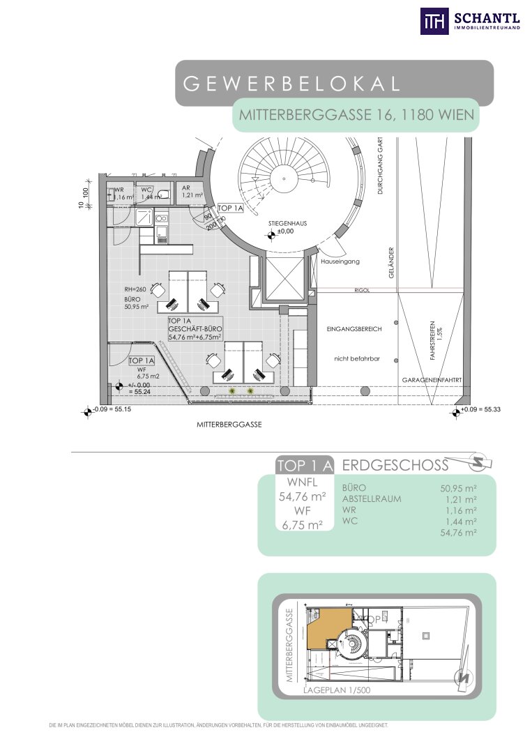 Büro-/Praxisfläche zum Kauf 3.634 € 1 Zimmer Mitterberggasse Wien 1180