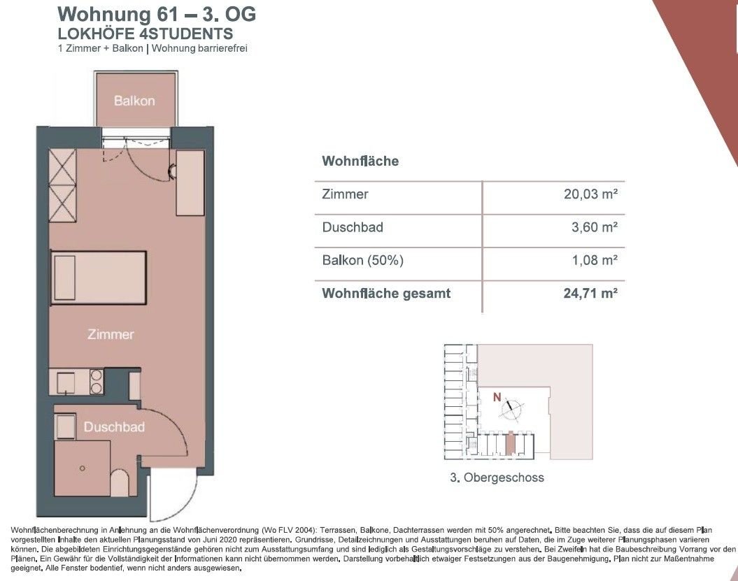 Wohnung zur Miete 520 € 1 Zimmer 24,7 m²<br/>Wohnfläche 01.01.2025<br/>Verfügbarkeit Rosenheim 83022