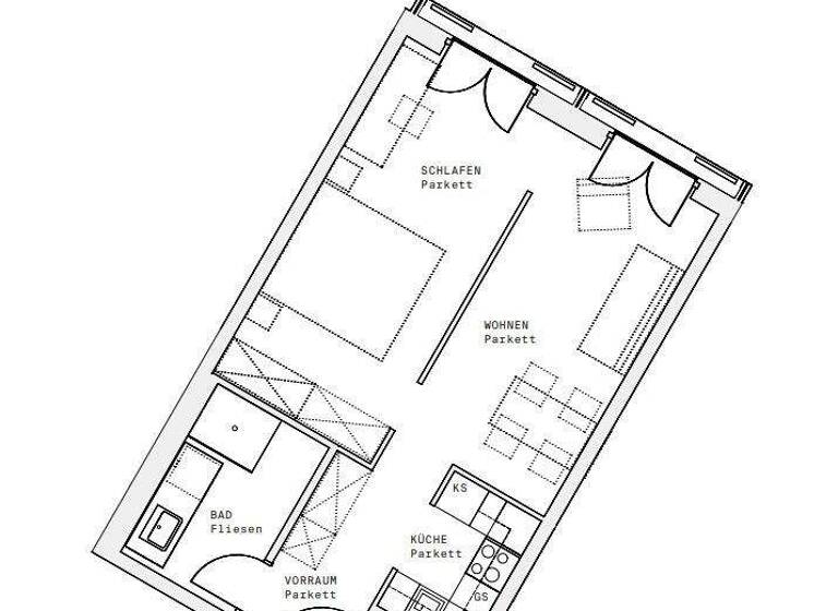 Wohnung zur Miete - Erstbezug 899 € 2 Zimmer 46,1 m² 13. Geschoss Wien 1220