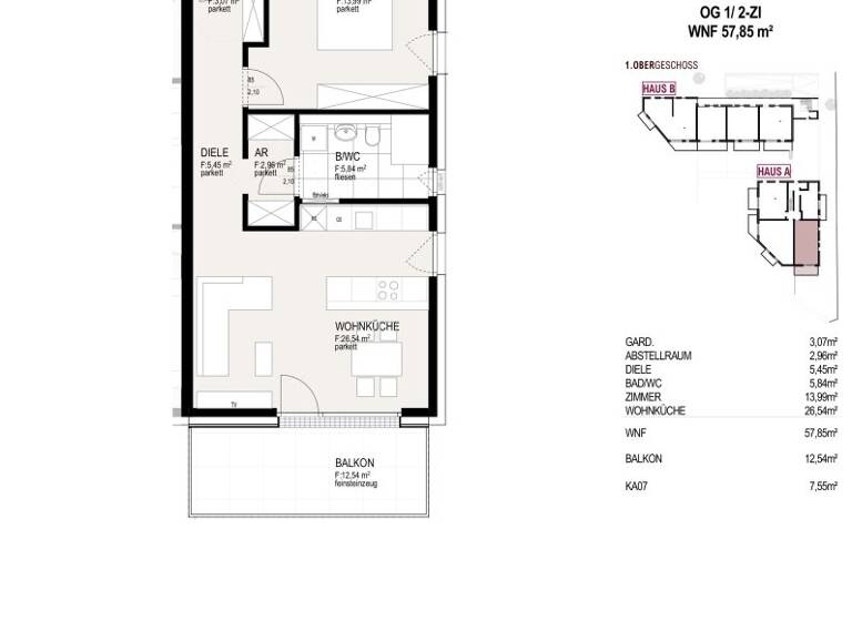 Wohnung zum Kauf - Erstbezug 519.000 € 2 Zimmer 57,9 m² Südtiroler Straße 2 Hall in Tirol 6060