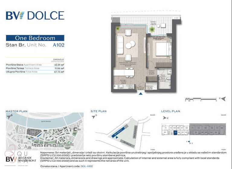 Wohnung zum Kauf provisionsfrei 324.888 € 2 Zimmer 55,9 m² Belgrad Waterfront 11000