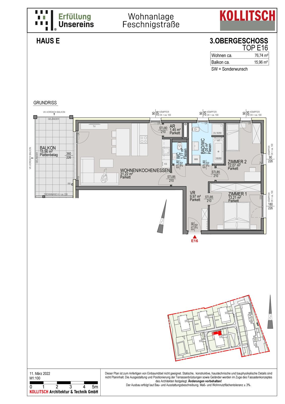 Wohnung zum Kauf 359.700 € 3 Zimmer 76,7 m²<br/>Wohnfläche Annabichl Klagenfurt am Wörthersee 9020