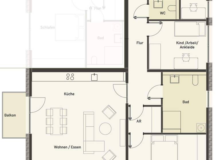 Wohnung zur Miete 1.297 € 4 Zimmer 117,9 m² frei ab sofort Atter Osnabrück 49076