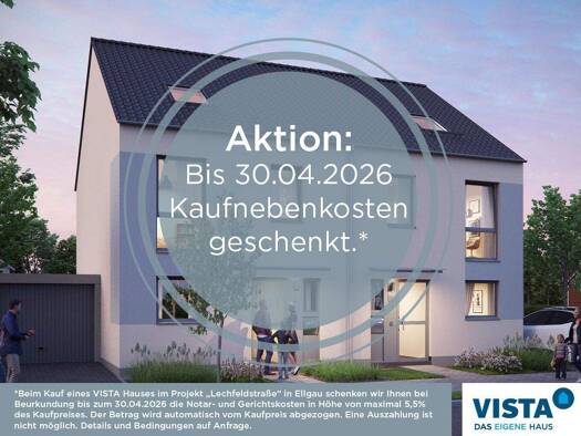 Doppelhaushälfte zum Kauf - Erstbezug 514.500 € 5 Zimmer 128 m² 351 m² Grundstück Lechfeldstraße 1 Ellgau 86679