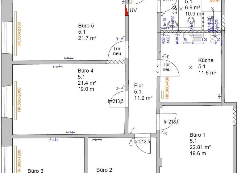 Bürofläche zur Miete 1.540 € 128 m² Bürofläche Ostenviertel Regensburg 93055